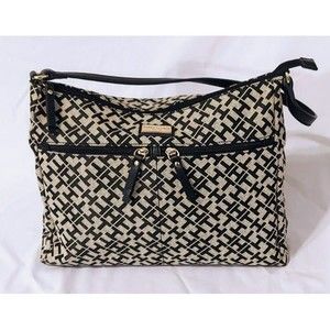 Tommy Hilfiger Black/Beige Shoulder Purse Bag